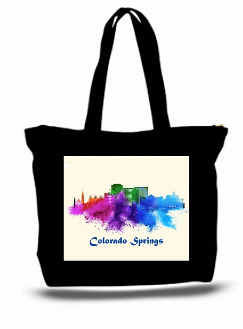 City Of Colorado Springs Skyline Art Tote Grocery Bag