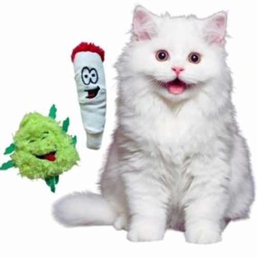 Bud Jr. the Weed Nug and Jay Jr. the Joint Cat Toy Set 