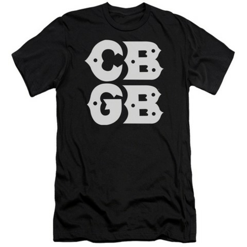 Trevco Cbgb-Stacked Logo - Short Sleeve Adult 30-1 Tee - Black, La