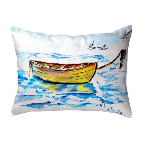 Betsy Drake NC830 16 x 20 in. Yellow Row Boat No Cord Pillow