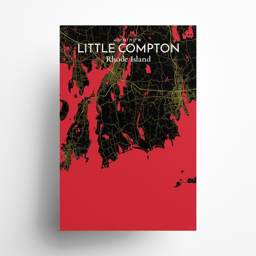 Litle Compton City Map Poster