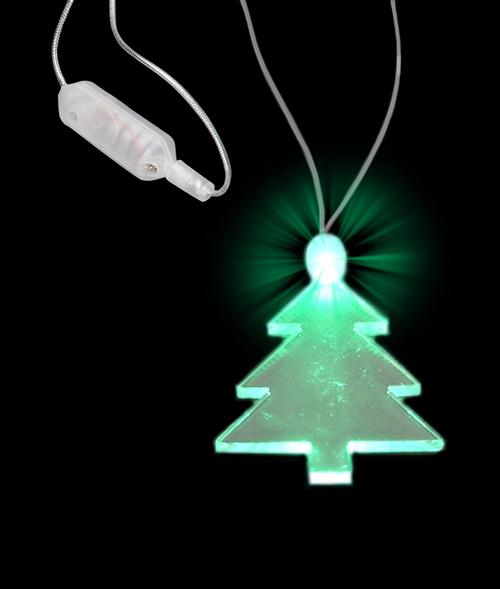 Blinkee GLUCTPN Green Light Up Christmas Tree Charm Pendant LED Neckla