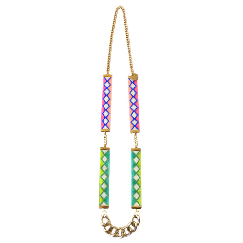 Ibiza Necklace - Neon pink and lime