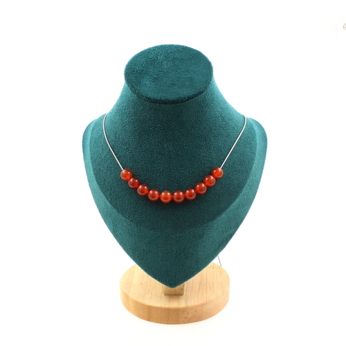 Carnelian from Uruguay quality 5A 8 mm 10 beads necklace.