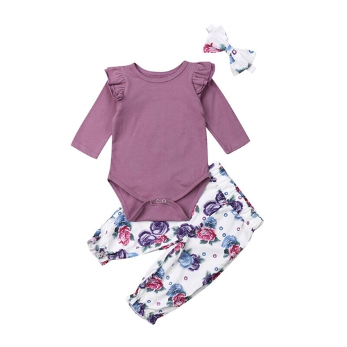 Newborn Autumn Baby Girls Cotton Clothes Sets