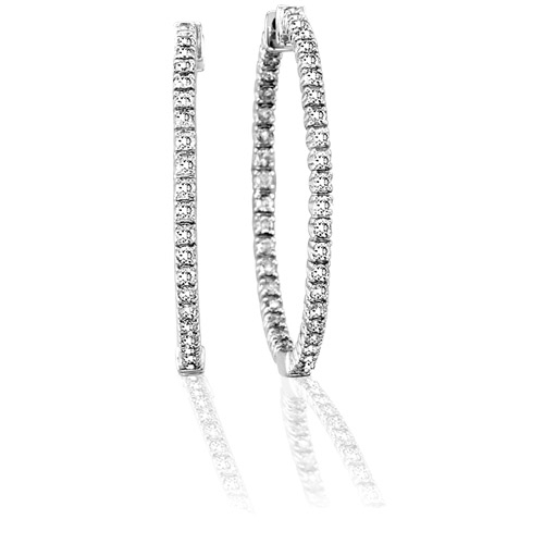 Luis Creations ERL1071 1.50 Ct. Diamond Hoop Earrings Set In 14K Gold