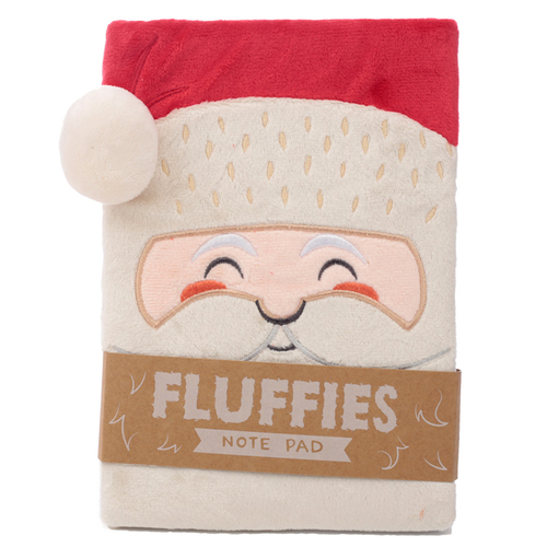 Fluffy Plush Notebook - Christmas Santa