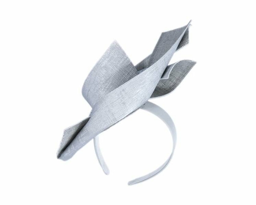 Silver leather fascinator