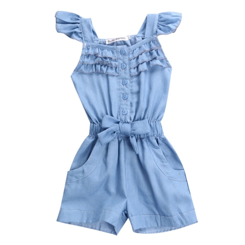  Summer Baby Girl Romper Demin Sleeveless One