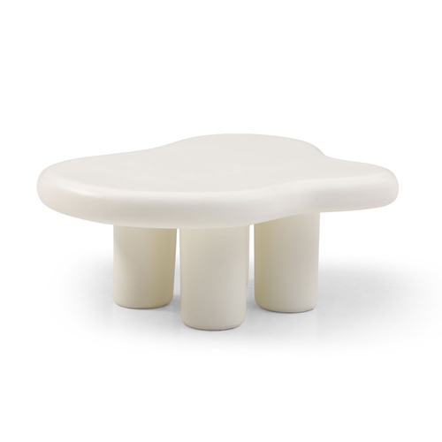 Cute Cloud Coffee Table for Living Room, Cream ,35.43inch