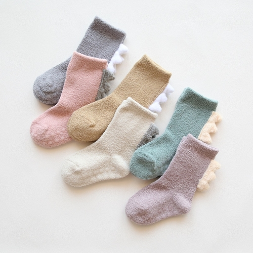 Thicken Solid Knee Socks for Girls Coral Fleece