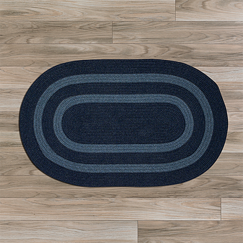 Colonial Mills Rug GW53R024X120 2 x 10 ft. Graywood Braided Rug  Navy