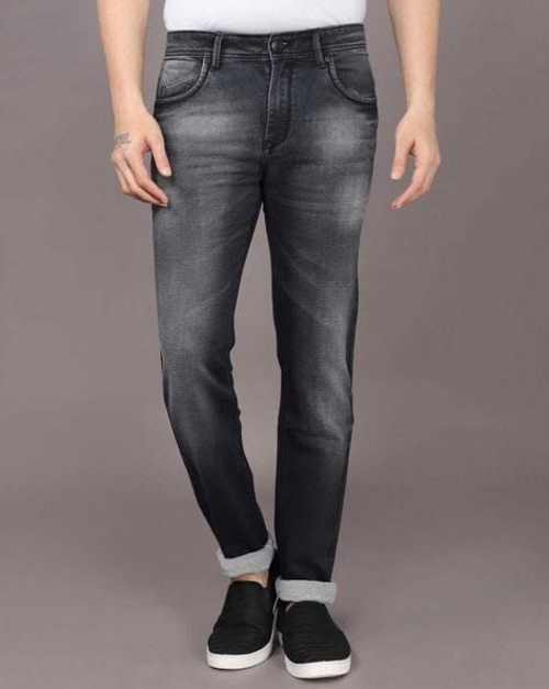 Men Slim Mid Rise Jeans DARK GREY 28