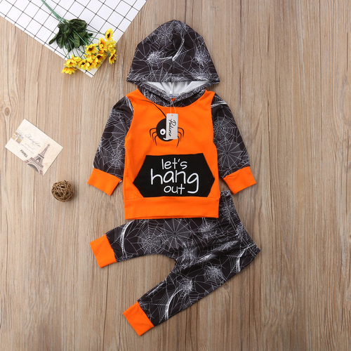 Little Boys Hooded Clothes 2Pcs Newborn Kids Baby