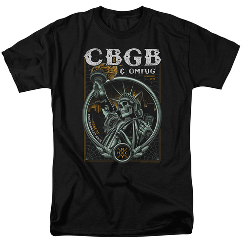 Trevco CBGB122-AT-3 CBGB & Liberty Skull Short Sleeve Adult Cotton 18-