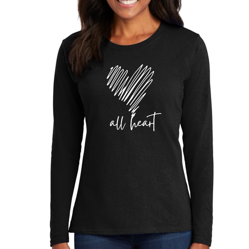 Womens Long Sleeve Graphic T-shirt - Say it Soul - All Heart Line Art