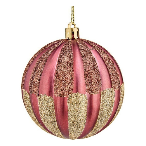 Christmas Bauble Ø 8 cm 6 Units Pink PVC Plastic