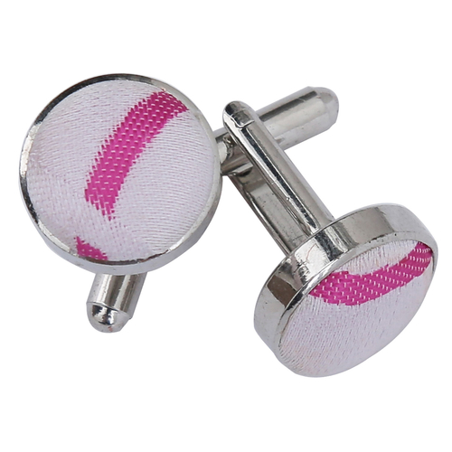 Scroll Cufflinks - Ivory & Hot Pink