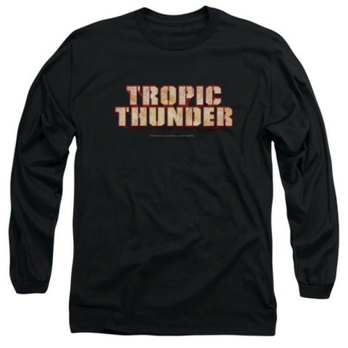 Trevco Tropic Thunder-Title Long Sleeve Adult 18-1 Tee, Black - 2X