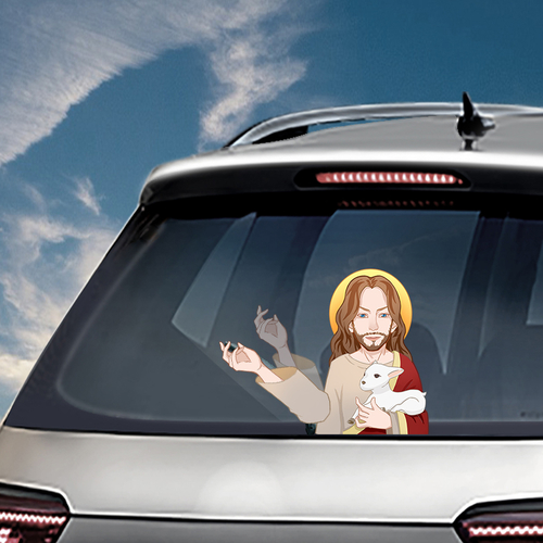 Jesus Waving Wiper PVC Car Styling Rear Window