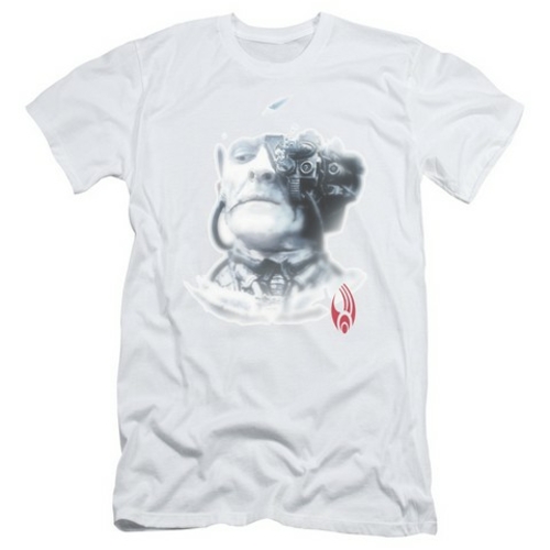 Trevco Star Trek-Borg Head - Short Sleeve Adult 30-1 Tee - White- 2X
