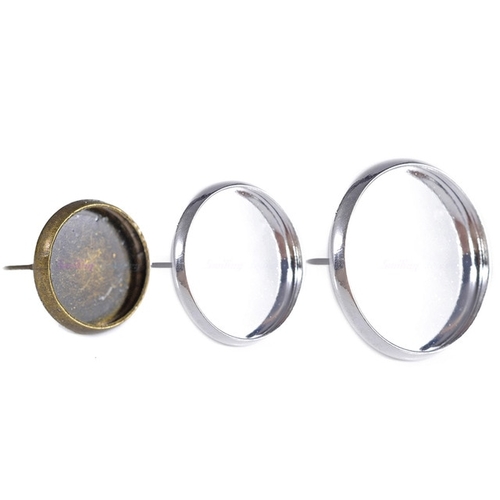 50pcs Fit 8-18mm 12mm Glass Cabochon Cameo Silver