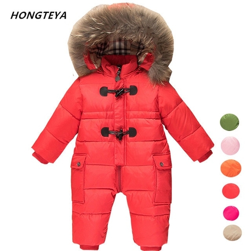 kids snowsuits warm children winter Jumpsuit duck