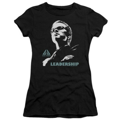 Trevco Eureka-Leadership Poster Short Sleeve Junior Sheer Tee, Bla