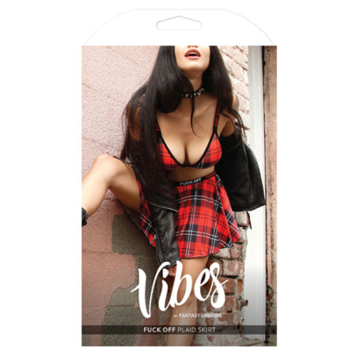 Fantasy Lingerie Vibes Fuck Off Plaid Skirt L/XL