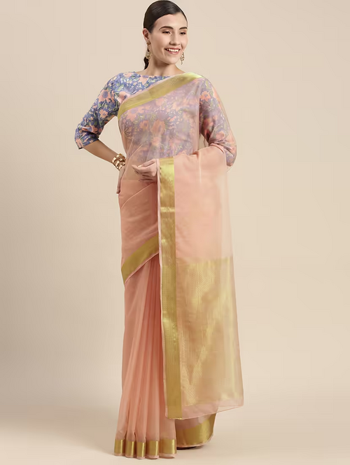 women's bordered saree