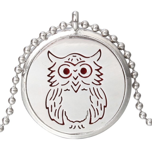 New Owl Aroma Diffuser Necklace 25 Designs Open