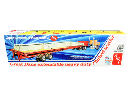 Skill 3 Model Kit Great Dane Extendable Heavy Duty Flat Bed Trailer