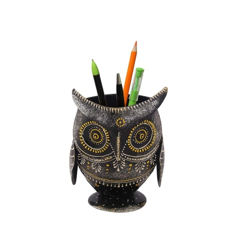 Pen Stand in Iron Owl Design