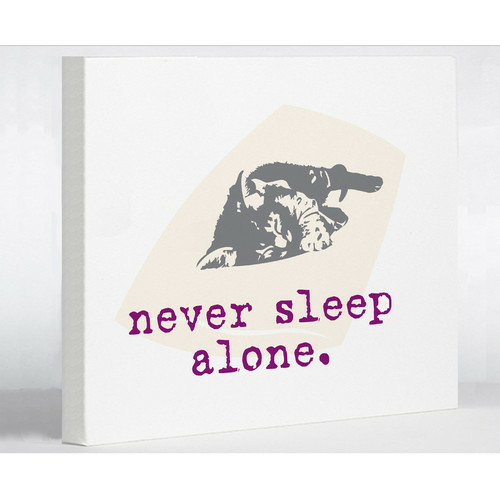 One Bella Casa 71124WD16 16 x 20 in. Never Sleep Alone Cat Canvas Wall