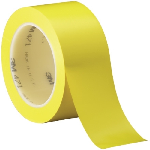 3M T9674713PKY Yellow Vinyl Tape, 2 in. x 36 Yards - Pack of 3 - 3