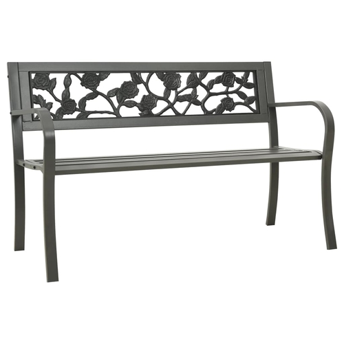 Garden Bench 49.2" Black Steel