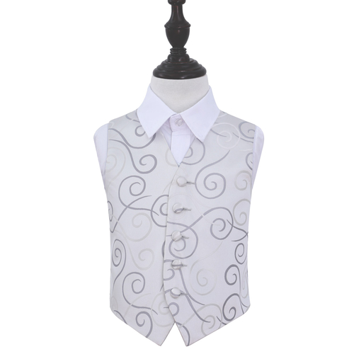 Scroll Waistcoat - Boys - Silver, 24'