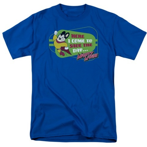 Trevco Mighty Mouse-Here I Come - Short Sleeve Adult 18-1 Tee - Royal-