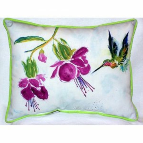 Betsy Drake ZP940 Purple Hummingbird Indoor & Outdoor Throw Pillow- 20