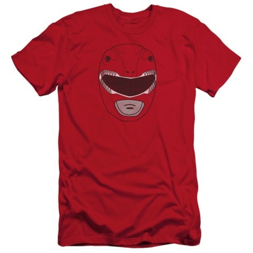 Trevco Power Rangers-Red Ranger Mask Short Sleeve Adult 30-1 Tee, 