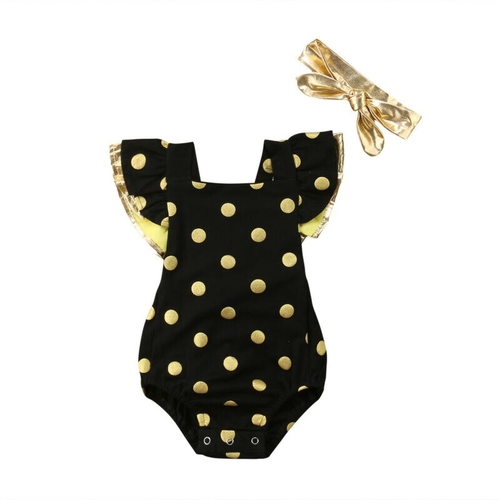 Summer Infant Baby Girls Dot Romper Bodysuit