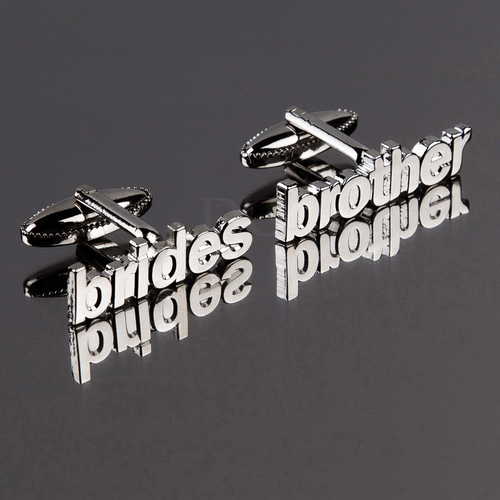 Cut Out Words Wedding Cufflinks - Brides Brother