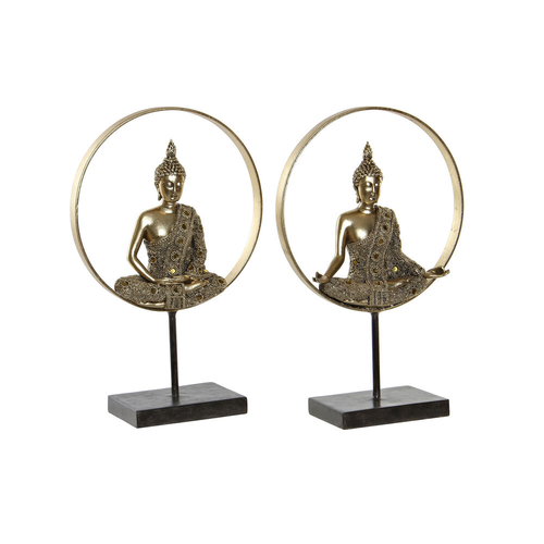 Decorative Figure DKD Home Decor 26 x 11 x 40 cm Black Golden Buddha