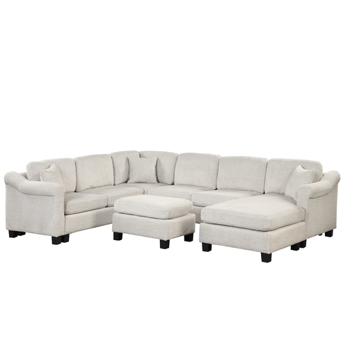 122.1" *91.3" 4pcs Sectional Sofa with Ottoman with Right Side Chaise