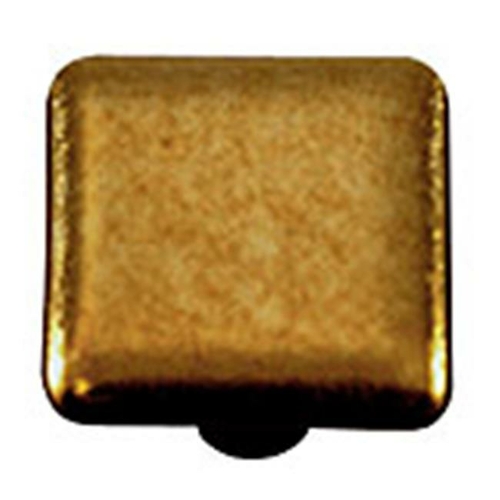 Hot Knobs HK4003-KB Metallic Gold Square Glass Cabinet Knob - Black Po