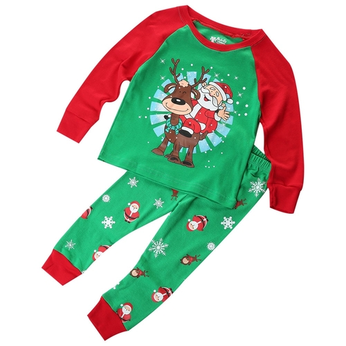 2017 Christmas Children Kids Boy Pyjamas Pjs Set