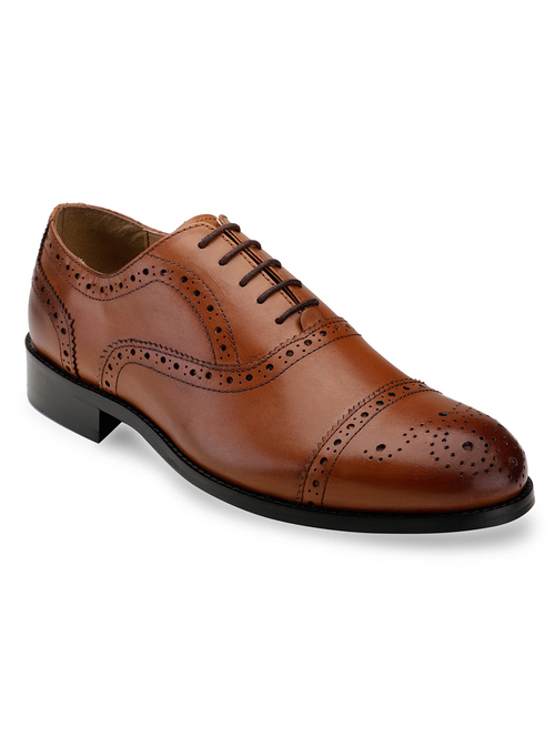 Men Solid Lace Up Derby Shoes