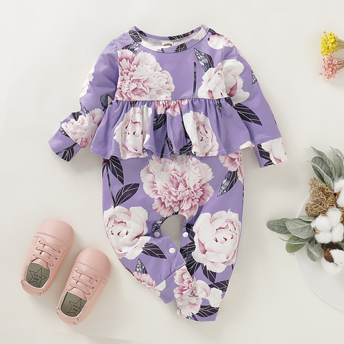 Baby Girl Ruffles Romper Newborn Long Sleeve