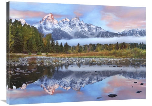 Global Gallery GCS-396697-3040-142 30 x 40 in. Grand Tetons Reflected 