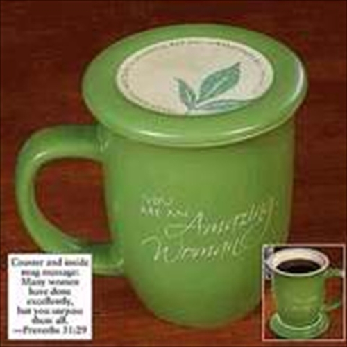 Abbey Press 408516 Mug Grace Outpoured Amazing Woman Green White Inter